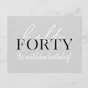 Carte Postale Manuscrit et quarantième anniversaire géométrique