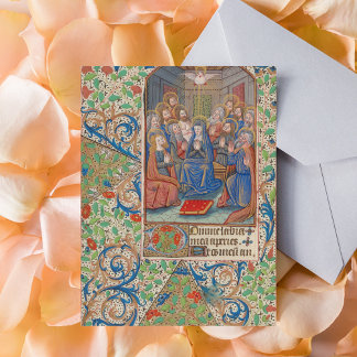 Carte Postale Manuscrit médiéval illuminé de la Pentecôte