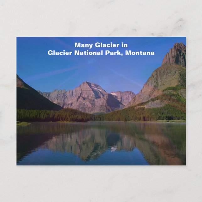 Carte Postale Many Glacier dans le parc national de Glacier, Mon (Devant)