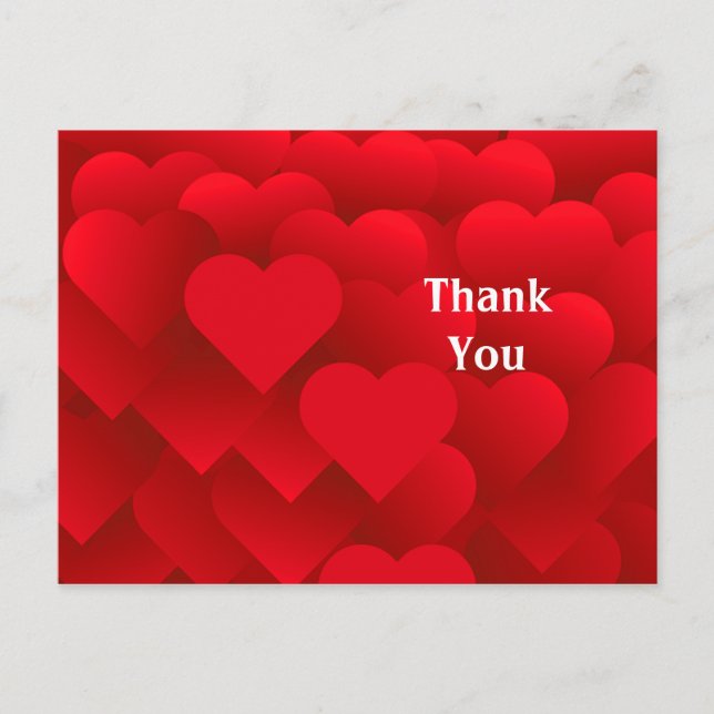 Carte Postale Many Hearts Thank You Postcard (Devant)