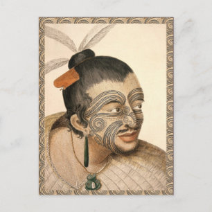 Carte Postale Maori Warrior about 1784