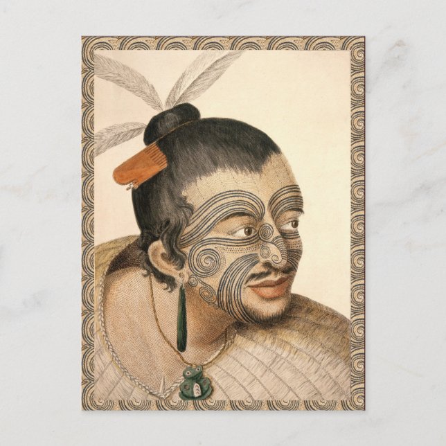 Carte Postale Maori Warrior about 1784 (Devant)