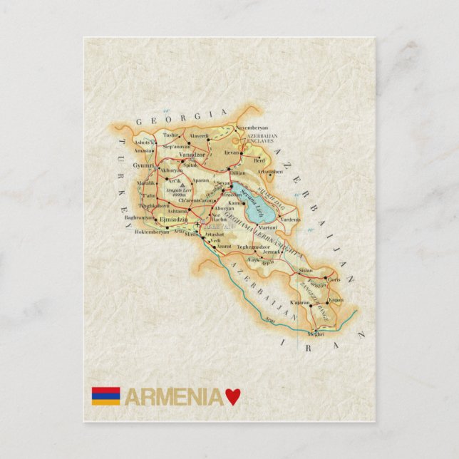 CARTE POSTALE MAP ♥ Arménie (Devant)