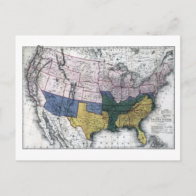 CARTE POSTALE MAP : CIVIL WAR, 1864 (Devant)