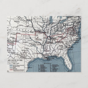 CARTE POSTALE MAP : GUERRE CIVILE, 1861