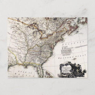 CARTE POSTALE MAP OF AMERICA, 1809