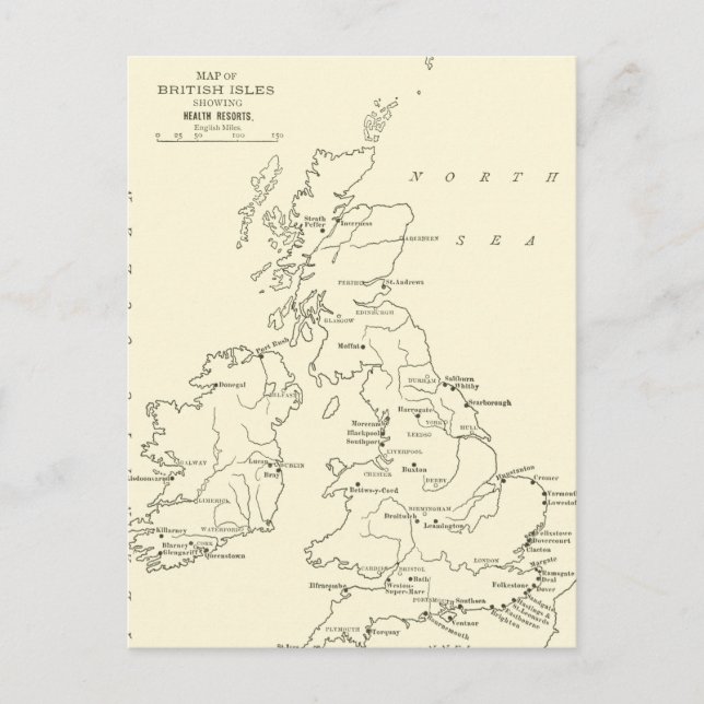 Carte Postale Map of Britain | Refuge sanitaire (Devant)