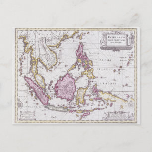 Carte Postale Map of China & Indonesia   1710
