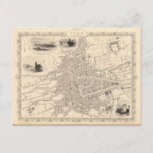 Carte Postale Map of Cork, Irlande