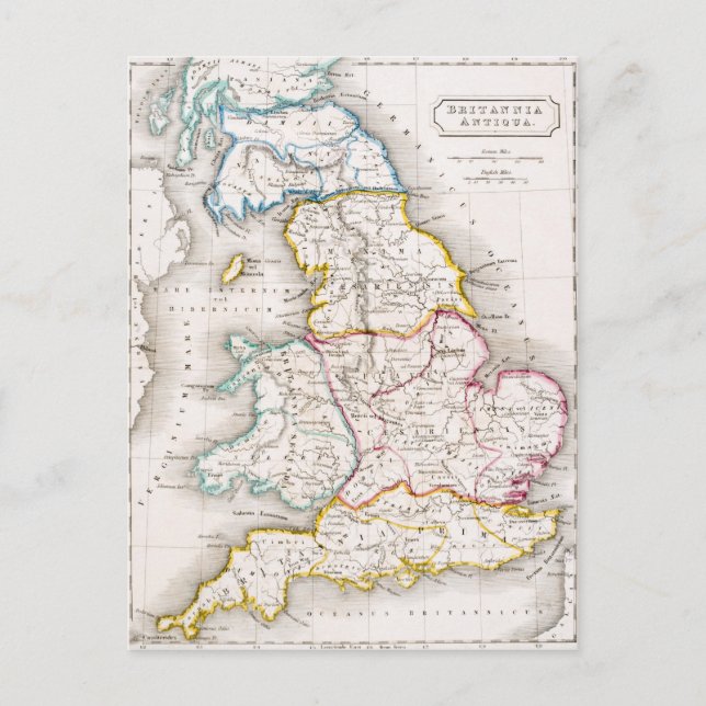 Carte Postale Map of England Britannia Antiqua (Devant)