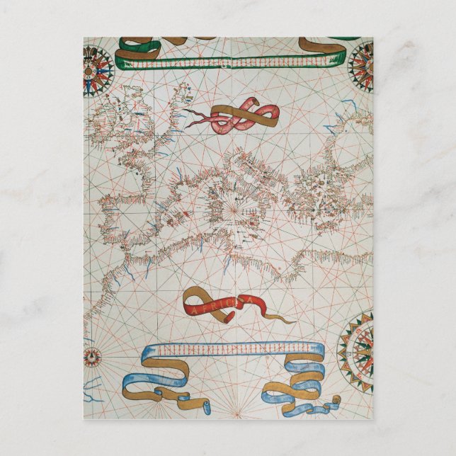 Carte Postale Map of Europe & Coasts of North Africa (Devant)