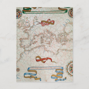 Carte Postale Map of Europe & Coasts of North Africa