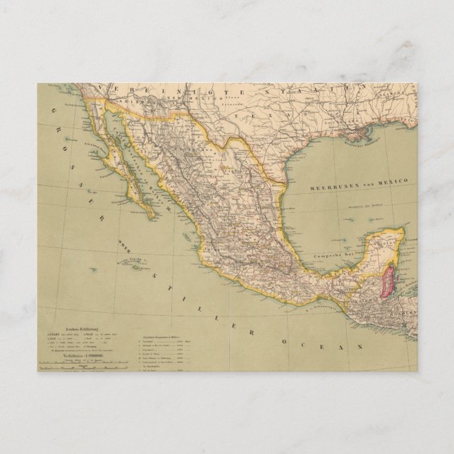 Carte Postale Map of Mexico (Devant)