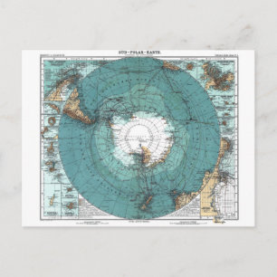 Carte Postale Map of the South Pole