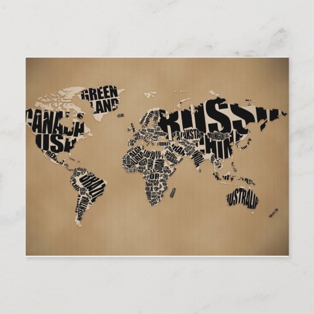 Carte Postale map of the world (Devant)