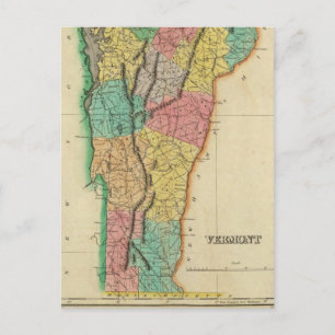 Carte Postale Map Of Vermont