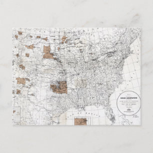 CARTE POSTALE MAP : RÉSERVATION, 1888