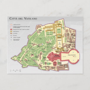 Carte Postale Mappa della Città del Vaticano diagramme Vatican
