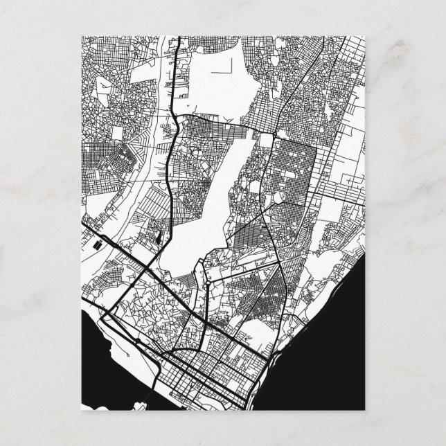 Carte Postale Maputo Mozambique City Map (Devant)