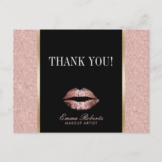 Carte Postale Maquillage Artiste Rose Gold Parties scintillant L (Devant)