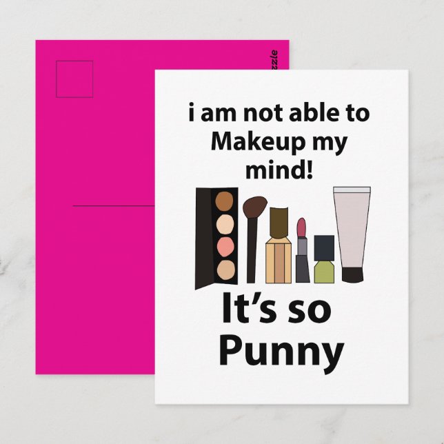 Carte Postale Maquillage Blague Drôle Maquillage (Devant / Derrière)