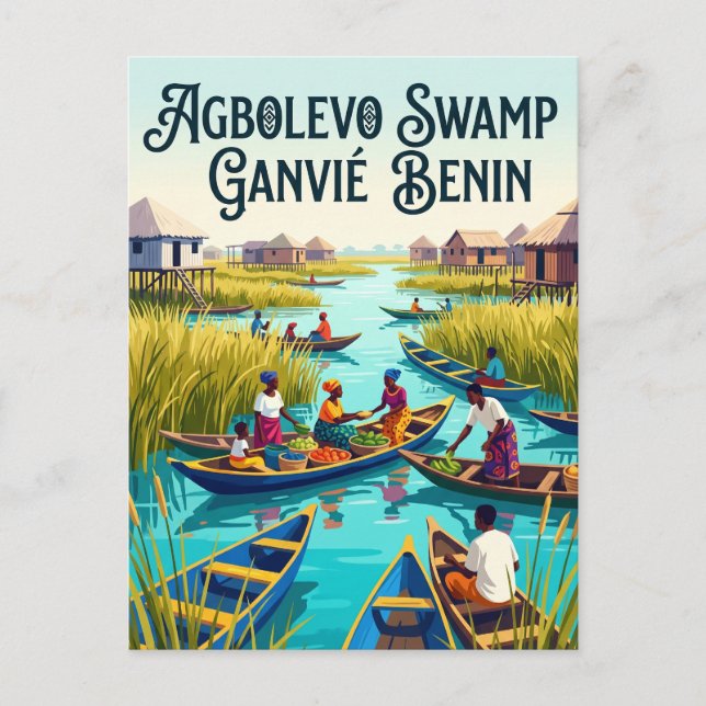 Carte Postale Marais d'Agbolevo Bénin (Devant)