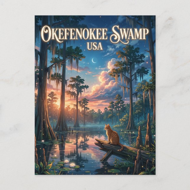 Carte Postale Marais Okefenokee États-Unis (Devant)