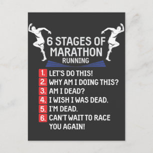 Carte Postale Marathon amusant coureur Humour Marathoner