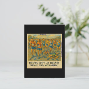 Carte Postale Marathon Dessin Animé Drôle – Les Amis Ne Laissent