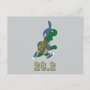 Carte Postale Marathon Turtle Runner en bleu