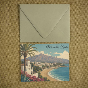 Carte Postale Marbella Espagne Voyage Méditerranée Vintage Plage