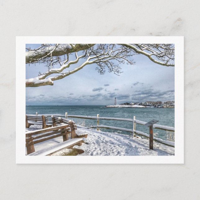 Carte Postale Marblehead, Massachusetts, Port d'hiver (Devant)