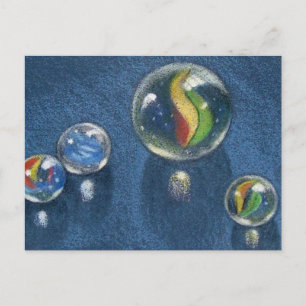 CARTE POSTALE MARBLES EN COULEUR PENCIL
