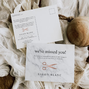 Carte Postale Marbre et or Rose   Réouverture du salon de coiffu