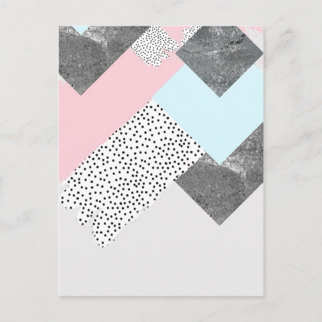 Carte Postale Marbre Géomtrique Pastel Design pointillé (Devant)