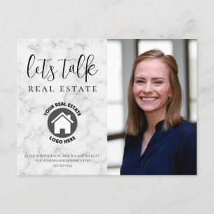 Carte Postale Marbre gris Coordonnées Photo Immobilier