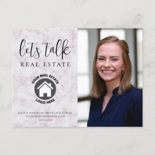 Carte Postale Marbre professionnel Coordonnées Photo Immobilier