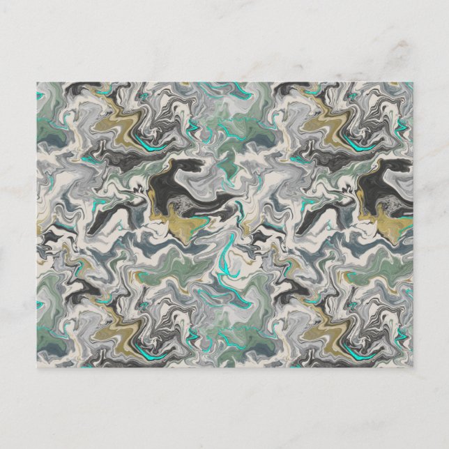 Carte Postale Marbrure de pierre avec veines de turquoise (Devant)