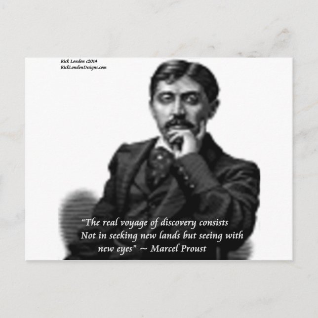 Carte Postale Marcel Proust & Célèbre Citation (Devant)