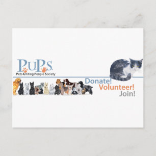 Carte Postale Marchandise de logo de PUPs avec chat en smoking