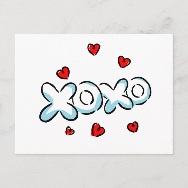 Carte Postale Marchandises Hugs and Kisses (Devant)