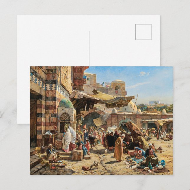 Carte Postale Marché à Jaffa | Gustav Bauernfeind | (Devant / Derrière)