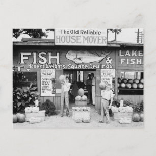 Carte Postale Marché au bord de la route, 1936