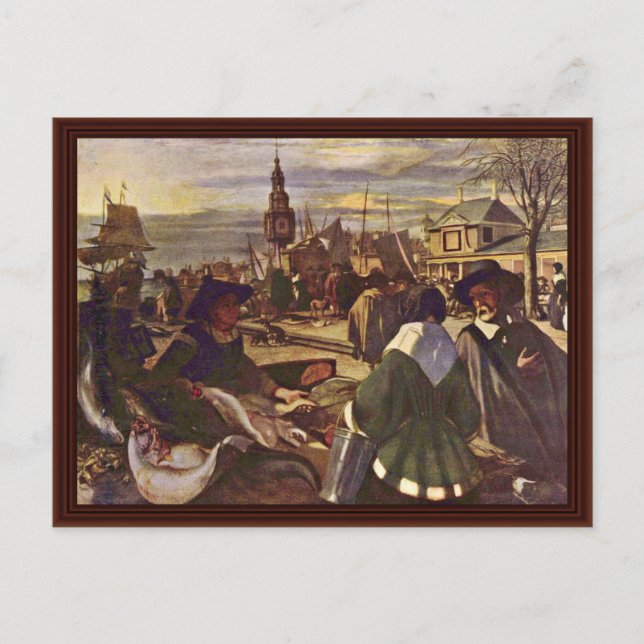 Carte Postale Marché Au Port Par Witte Emanuel De (Devant)