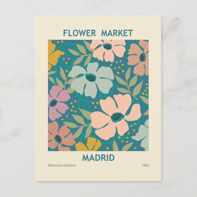 Carte Postale Marché aux Fleurs Madrid Impression (Devant)
