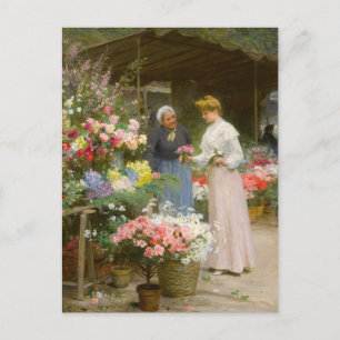 Carte Postale Marché aux fleurs Victor Gabriel Gilbert