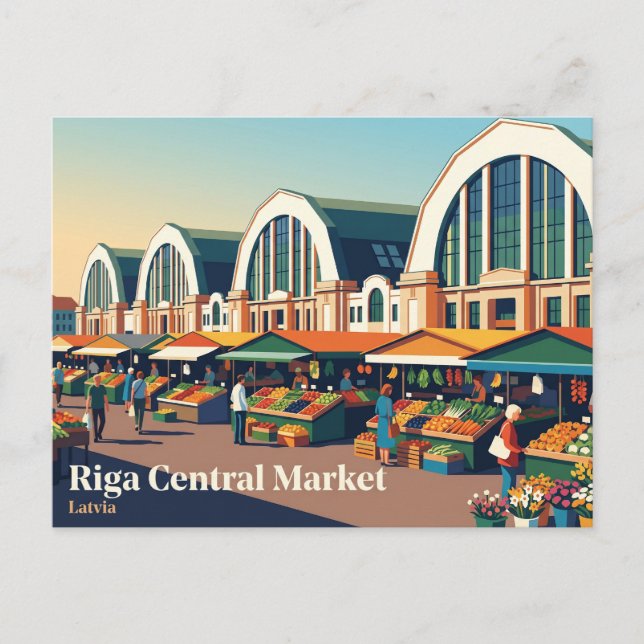 Carte Postale Marché central de Lettonie (Devant)