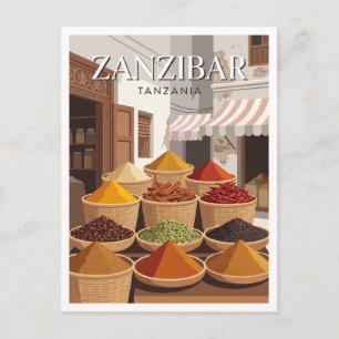 Carte Postale Marché Darajani Ville de Zanzibar Tanzanie Cadeau
