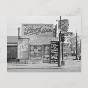 Carte Postale Marché de bière et de liqueurs, 1938