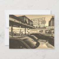 Marché de brochet de Seattle noir et blanc avec vo